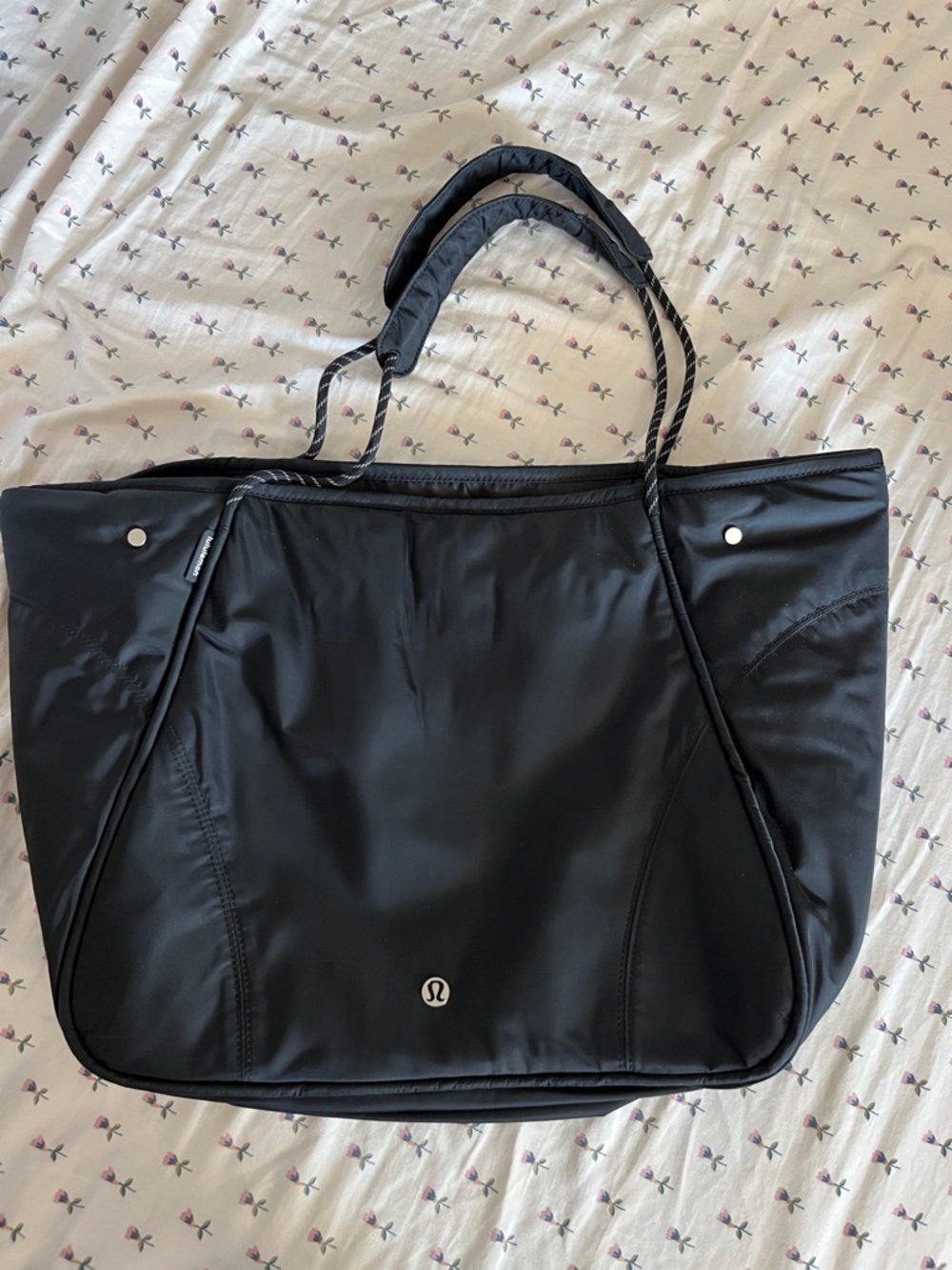 lululemon athletica Black Quilted-Handle Tote